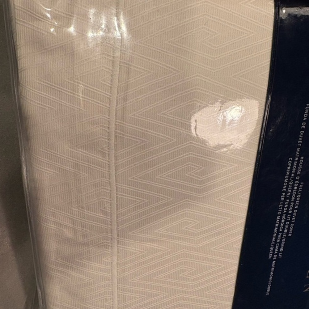 RALPH LAUREN Hayden Queen Tan White Geometric Patterned Duvet Cover NWT $500